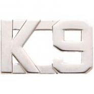 K-9 or K.9. - Uniform Collar Brass - Sold in Pairs - 3/8" & 1/2"